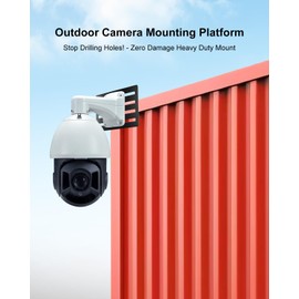 Outdoor Camera Mounting Platform for Shipping Containers – Heavy Duty Steel Bracket, No-Drill Installation, Adjustable Rail System – Adjustable Rails for Cameras/Lights/Ladders (1-Pack)