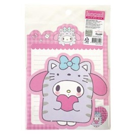 Generic Cute Stationery Writing Paper and Envelopes Set, 8 Letter Papers, 4 Envelopes, and 4 Stickers Included (Melody)