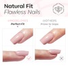 modelones Kit de uñas postizas ovaladas semitransparentes en rosa suave,