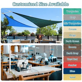 Shade&Beyond 10'x26' Sun Shade Sail Canopy Rectangle, UV Block Breathable Curved Shade Sail Blue for Backyard Garden Deck Outdoor (We Make Custom Size)
