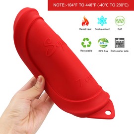 Sophico Round Silicone Storage Cover Lids Replacement for Anchor Hocking and Pyrex 7402-PC 6/7 Cup Glass Bowls (Container not Included) (Red - 1 pack)