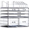 Cq acrylic 3 Pack Clear Makeup Storage Organizer,Stackable 6 Drawers