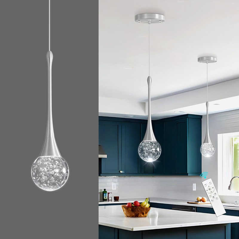cenzoz Modern Pendant Lights for Kitchen Island LED Dimmable Crystal