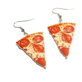 Food Earrings Bread Poached Eggs French Fries Meat Acrylic EarringsI nteresting Earring Accessories Suitable For Dating Queuing Up And Shopping For Women-Pizza