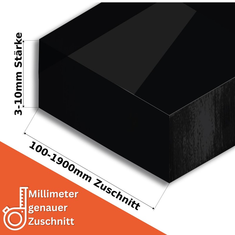 RESHEIM Acrylic Glass Panel Black Cut to Measure - Material