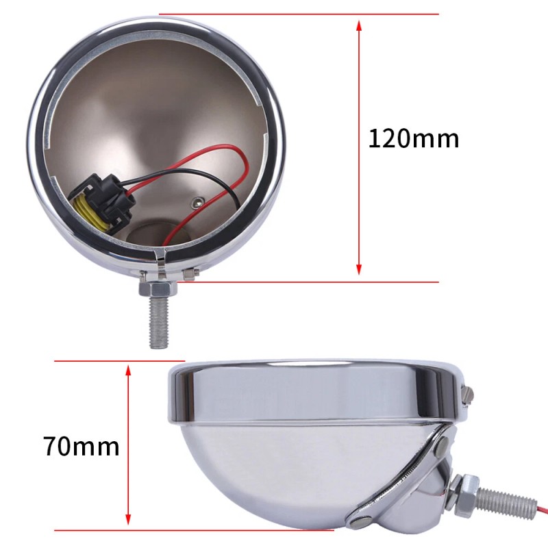 OUMURS Chrome 4.5" Spot Passing Fog Lights Lamps Housing Bucket