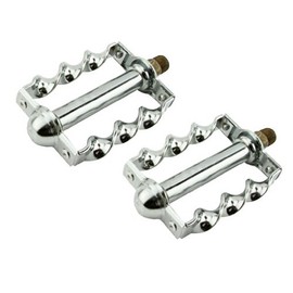 Twisted Pedals 9/16" Chrome. Bike Pedals, Bicycle Pedal, Mostly for Bikes with Three Piece Crank, Track, Fixie,