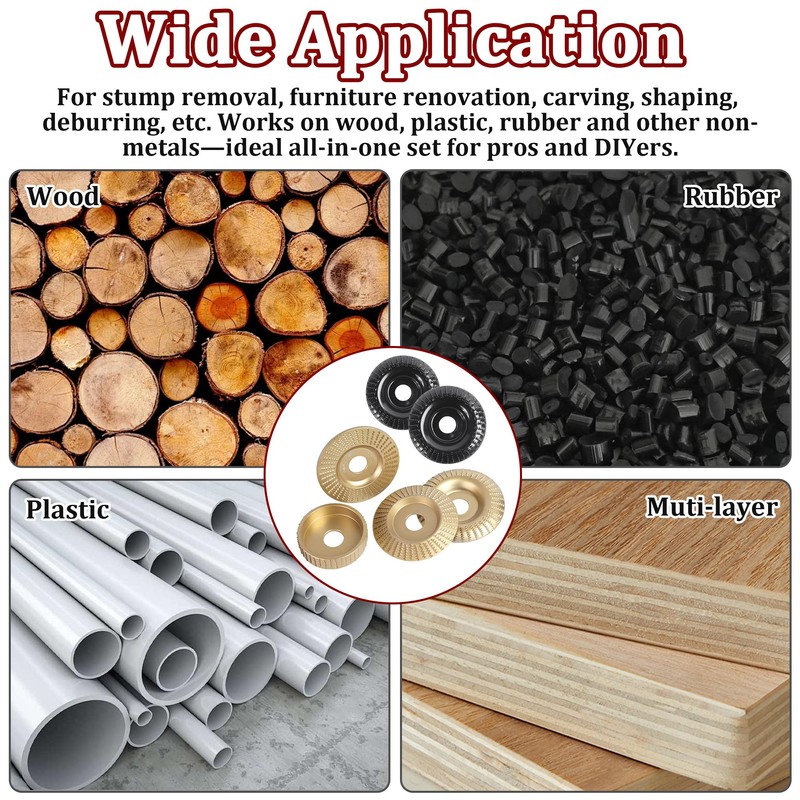 19 Pcs Wood Carving Disc Set for 4" & 4.5"