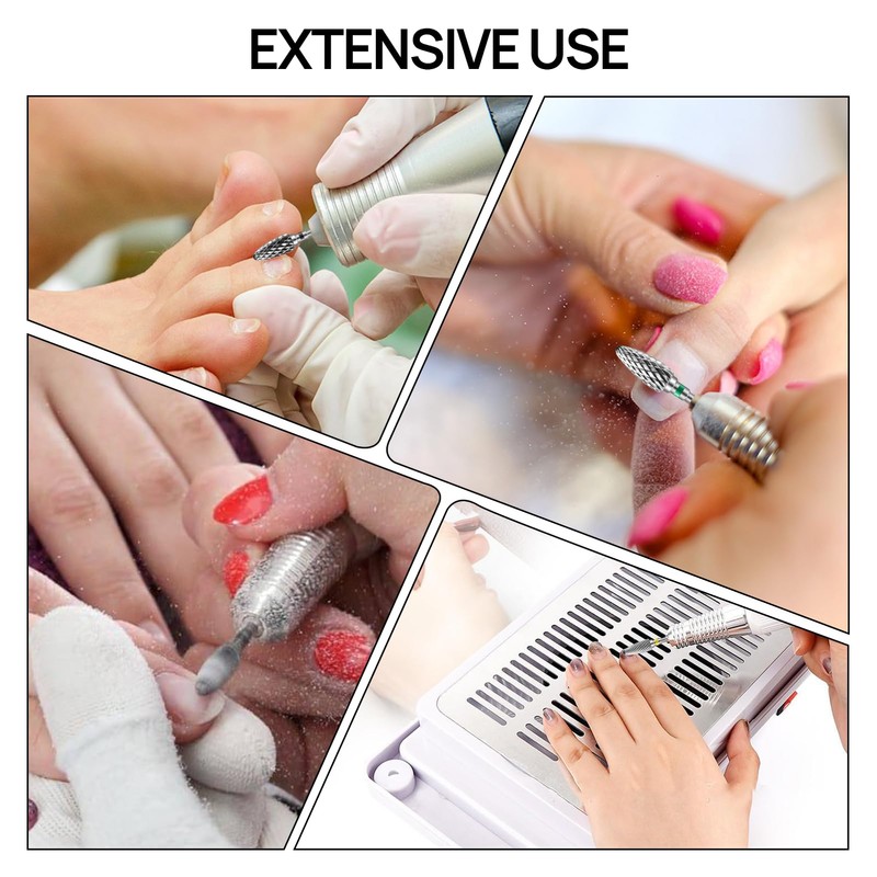 keyxer Pack of 5 Tungsten Carbide Nail File Bits, Nail