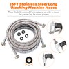 15ft LONG Washing Machine Hoses UPGRADE by Blutoget- Braided Stainless