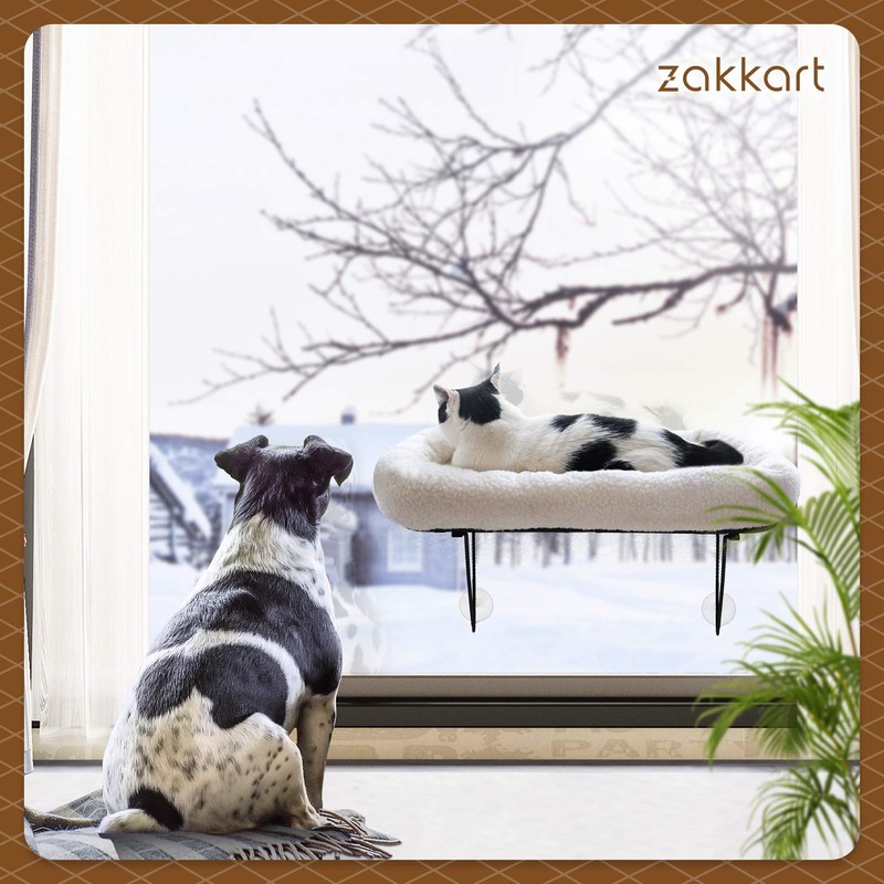 Zakkart Cat Window Perch - 100% Metal Supported from Below