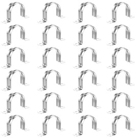 SEKSUALA 24Pcs 1 1/2 Inch (40mm) 304 Stainless Steel U-Tube Pipe Clamps, Silver, Heavy Duty