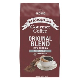 Marcella Original Blend 100% Arabica Gourmet Medium Roast Ground Coffee 32oz Bag