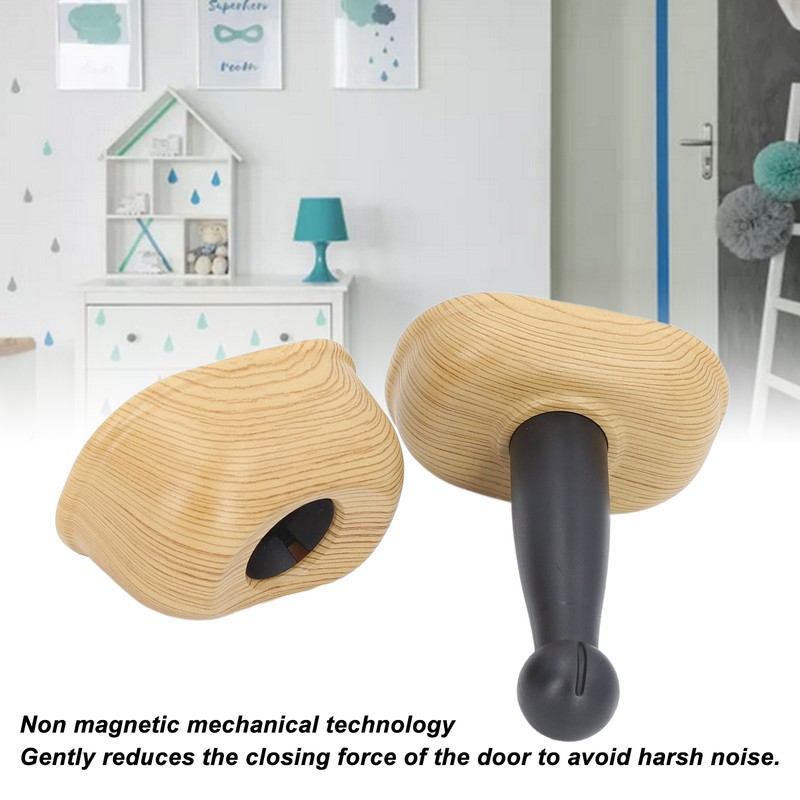 Door Stopper Non Magnetic No Drilling Windproof Wood Grain Invisible