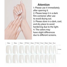 UV Gel Nagelfolie, 20 pcs Perlweiß Nagelfolien Selbstklebend für Nagel DIY zu Hause