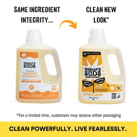 Molly's Suds Liquid Laundry Detergent | Clean Laundry Detergent Soap for Sensitive Skin | 2x Concentrated, High Efficiency (HE) | Citrus Grove - 100 Loads