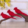 ZCMG 5 Pcs Christmas Red Cardinal Birds Clip On Artificial
