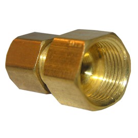 LASCO 17-6759 1/4-Inch Female Compression by 3/8-Inch Male Compression Brass Adapter, Copper