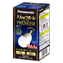 Panasonic Palak Ball Premier A10 Shape Cool Color Bulb 40 Shape Type Base Diameter 0.7 inch (17 mm) 441 lm EFA10ED7E17H2