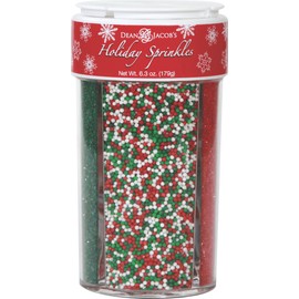 Dean Jacob's Holiday Sprinkles ~ 6.3 oz. 4in1 Compartment Jar