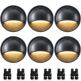 SUNVIE 5W LED Low Voltage Deck Lights, 12-24V Step Lights Outdoor with Fastlock2 Wire Connectors, Low Voltage Landscape Lighting 3000K Warm White Deck Stair Light Waterproof for Fence Post, 6 Pack