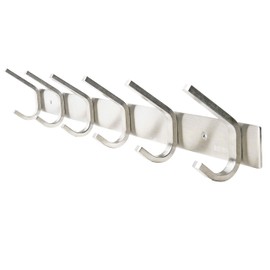 WEBI Heavy Duty SUS 304 Coat Bath Towel Hook Hanger Rail Bar with 6 Hooks, Brushed Finish for Bedroom, Bathroom,Foyers,Hallways Home,Office, C-CBG06