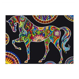 Songdao Luminous Diamond Painting Children, 5D DIY Set, Painting by Numbers Diamond Girls Adults, Diamond Pictures Arts Craft for Home Wall Decor (Horse)