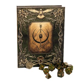 Tome of The Wild│Ranger Themed 10 Piece Dice Set & Dice box For Storage And Travel For Dungeons & Dragons, Pathfinder, TTRPG Or Roleplay Game│More Than Your Standard 7 Piece Dice Set