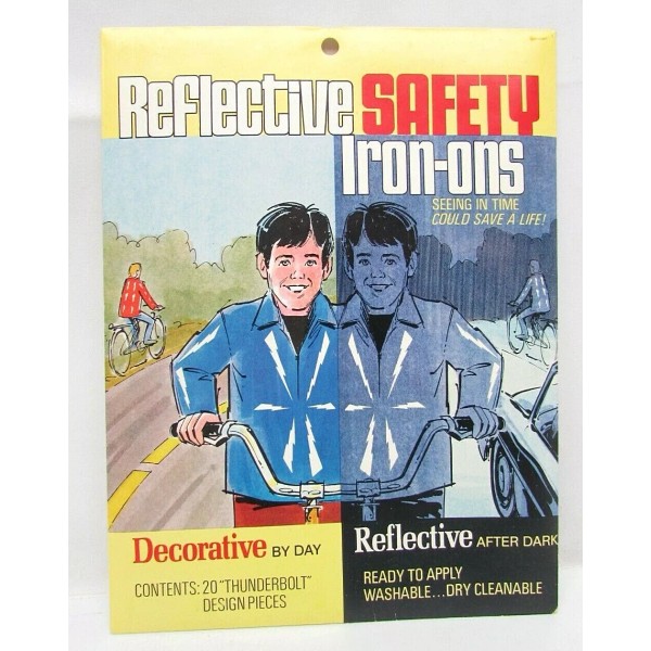 Rare Vintage SLIP-X Reflective Safety Iron-Ons NOS New 20 Thunderbolt
