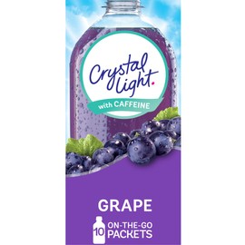 Crystal Light Grape Naturally Flavored Powdered Drink Mix with Caffeine, 10 ct. On-the-Go-Packets