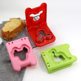 Sandwich Maker Cutter and Sealer Sandwich Press Cookie Cutter Set, Cartoon Bread Pastry Cutting Molds Mickey Dinosaur for Kids Set of 3 PC