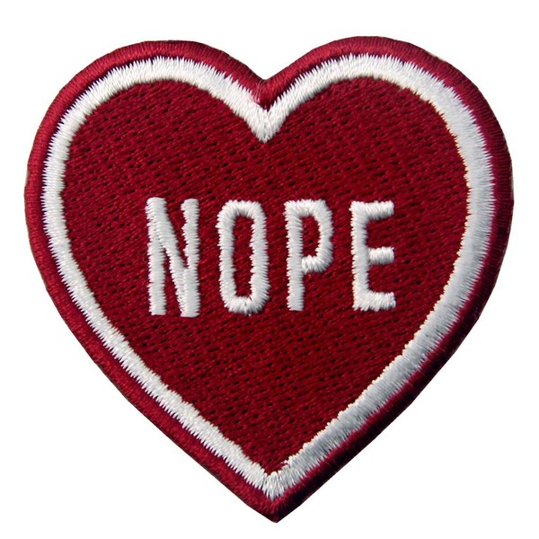 NOPE Herz Gesticktes Eisen Auf Nähen Auf Flecken