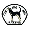 Blank Coon Hunt With Black & Tans Hunting Dog Patch Iron Vintage Retro Style Hat Cap