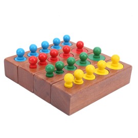 Cylinder Socket Block Set Wooden Montessori Sensory Toys Early Learning Baby Gift
