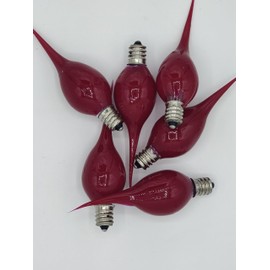 On The Bright Side Primitive Silicone Dipped 5 Watt Light Bulb - Pack of 6 - Burgundy