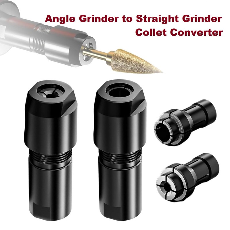MiJunHD Angle Grinder to Straight Grinder Collet Chuck Converter, M10