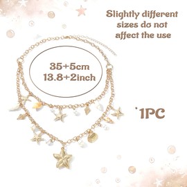 JeVenis Starfish Shells Necklace Choker Mermaid Costume Beach Accessories Jewelry for Women Seashells Starfish Pearl Summer Beach Gifts for Women