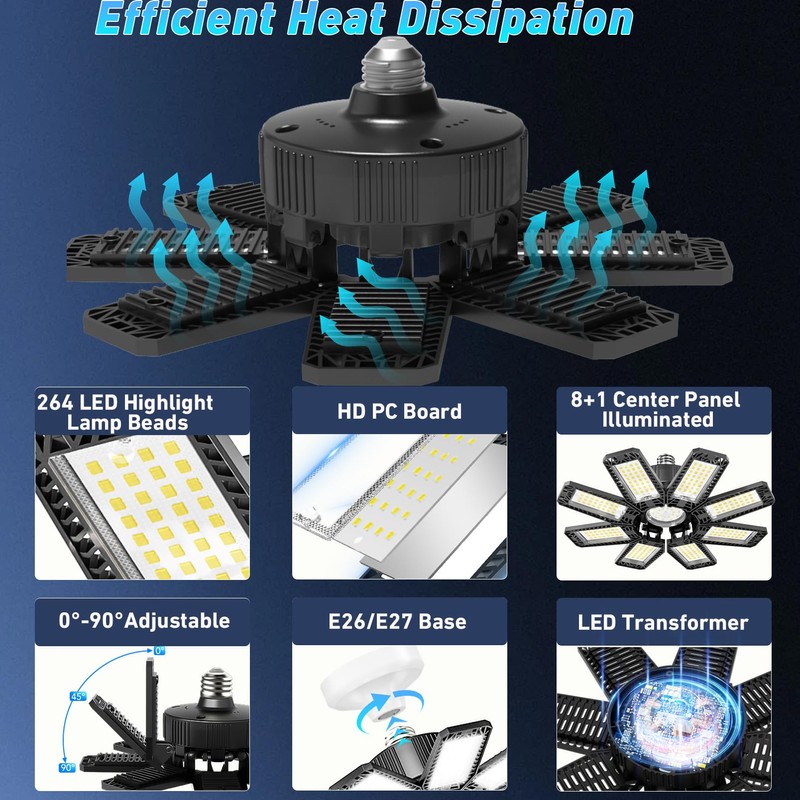 Garage Light 4 Pack - 240W 24000LM 6500K Garage Lights