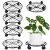 lucpur 6 Pack Metal Plant Stand with Wheels 13.5 Inch