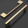Amerdeco 10 Pack Brushed Brass Cabinet Pulls 5 Inch(128MM) Hole