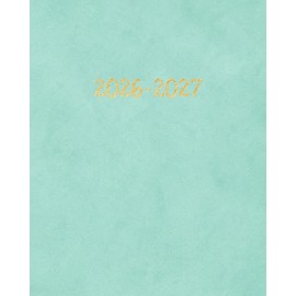 Mint Green Planner 2026–2027: Monthly Teal Calendar for Women, Minimalist Pastel Aesthetic, 2026 2027 Large 8 x 10