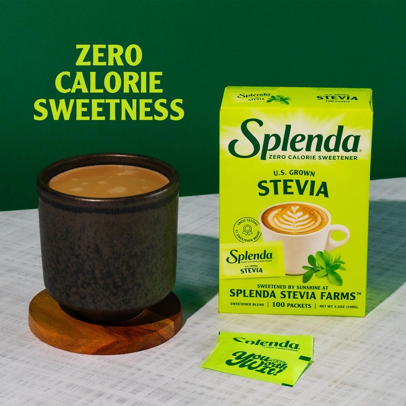 SPLENDA Stevia Zero Calorie Sweetener, Sugar Substitute Packets, 100 Count