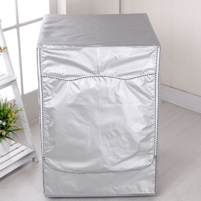 Household Universal Waterproof Sunscreen Washing Machine Dust Cover Protector Accessory(Silver