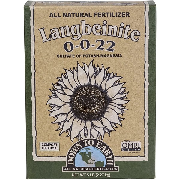 Down to Earth (#DTE07852) Organic Langbeinite Fertilizer Mix 0-0-22, 5 lb