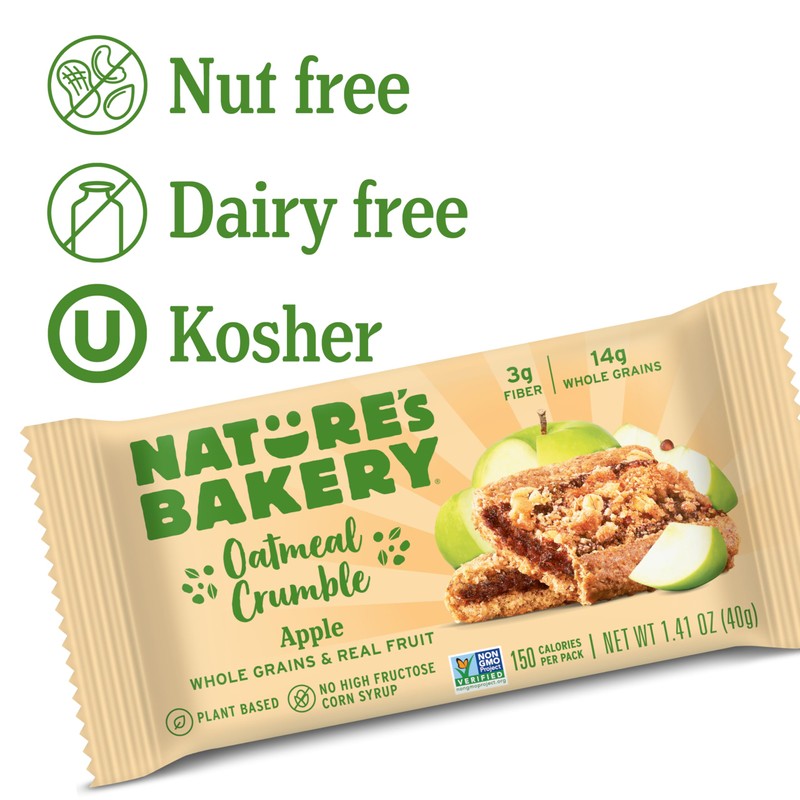 Nature's Bakery Oatmeal Crumble Bars, Apple, 6-6 Count Boxes (36
