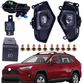 Pair Of LED Fog Lights Lamps Compatible Compatible with Toyota RAV4 2019-2024 With Cover + Switch + Wiring + Bracket Kit ‎Replaces TO1038223 TO1039223 TO1038225 TO1039225 TO2593142 TO2592142