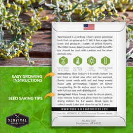 Wormwood Seeds for Planting - 1 Packet with Instructions to Plant and Grow Beneficial Medicinal Herbs in Your Home Herb Garden - Non-GMO Heirloom Variety - Survival Garden Seeds