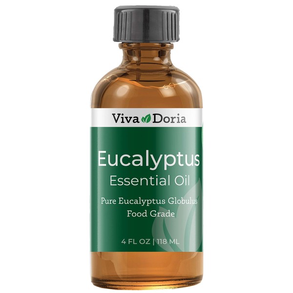 Viva Doria Pure Eucalyptus Globulus Essential Oil, Food Grade, 4 Fl Oz (118 ml)