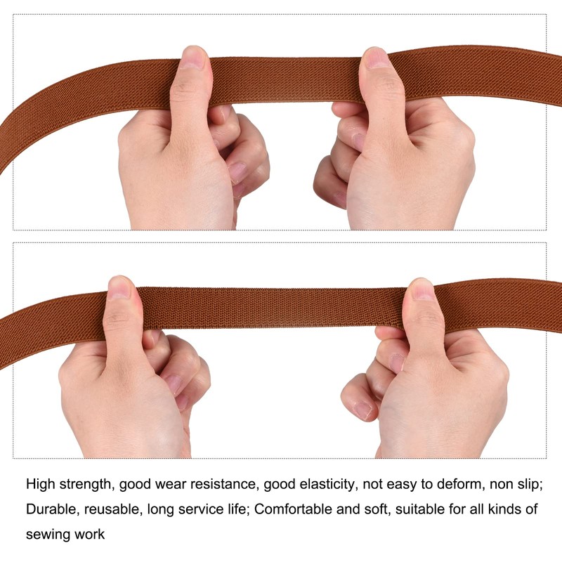 sourcing map Twill Wide Elastic Band Double-Side 75mm(3 inch) Flat