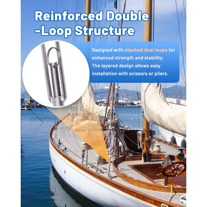 Stainless Steel Cotter Rings with Dual-Coil Design – 5 Size